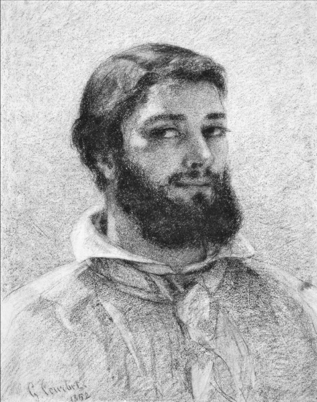 Gustave Courbet 1852 Selbstporträt Zeichnung